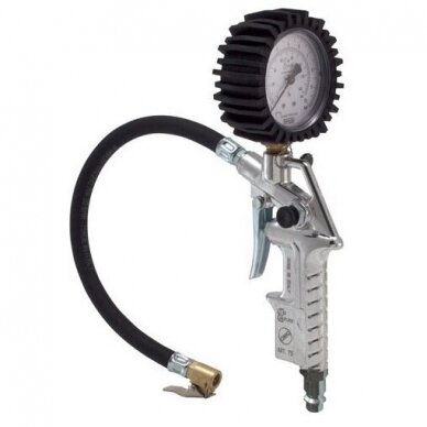 Tire inflating gun with manometer