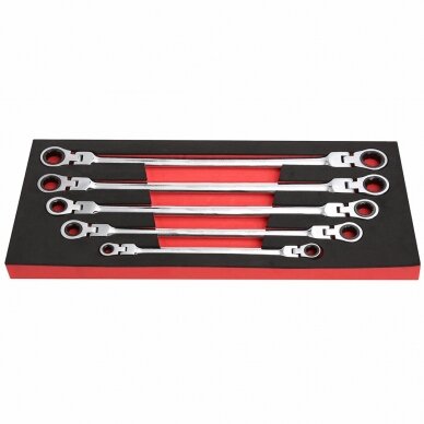 Flex head gear wrenches set extra long 5pcs (8-19mm) 2