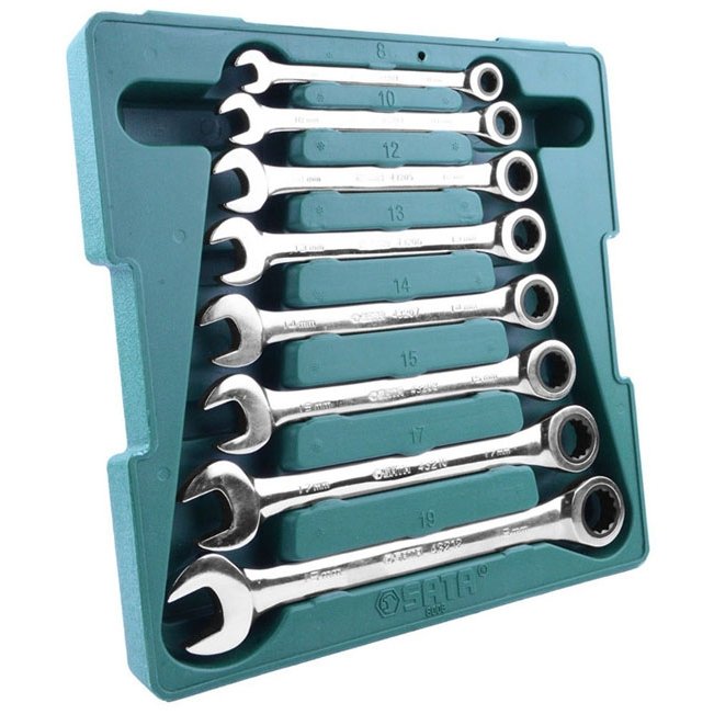 Набор комбинированных ключей с трещоткой. GEARWRENCH 9412be Fuzzy Wrench Set 8 - 19. Комбинированные с трещоткой. Ключ с трещоткой в Ашане. Ключ зубчатый.