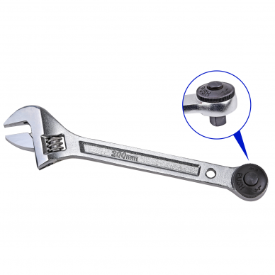 Adjustable wrench pass-thru socket 3/8'' 200mm 1