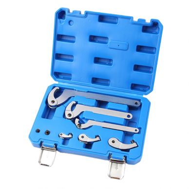 Adjustable hook & pin wrench set 35-120mm 8pcs