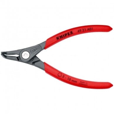 Replės išoriniams žiedams. Lenktos 130mm (Ø3-10mm) KNIPEX