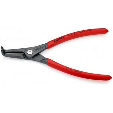 Precision circlip pliers. External. Bent 210mm (Ø40-100mm) KNIPEX 2