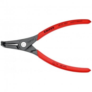 Replės išoriniams žiedams. Lenktos 165mm (Ø19-60mm) KNIPEX