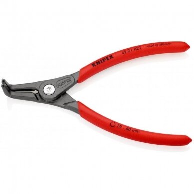 Precision circlip pliers. External. Bent 165mm (Ø19-60mm) KNIPEX 2