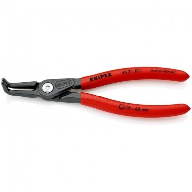 Precision circlip pliers. Internal. Bent 165mm (Ø19-60mm) KNIPEX 2