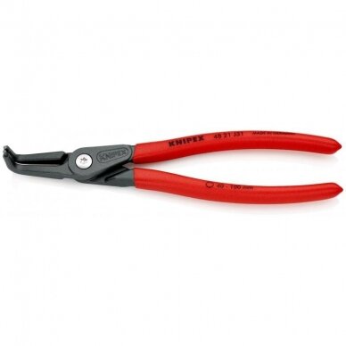 Precision circlip pliers. Internal. Bent 210mm (Ø40-100mm) KNIPEX 2