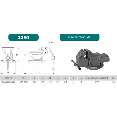 Heavy duty bench vice 150mm 1