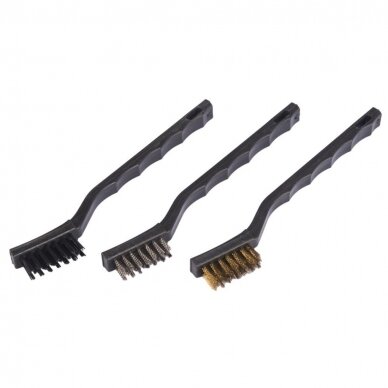 Wire brush with plastic handle set 3pcs 180mm