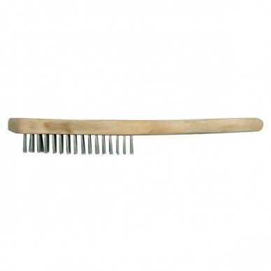 Steel wire brush with wooden handle