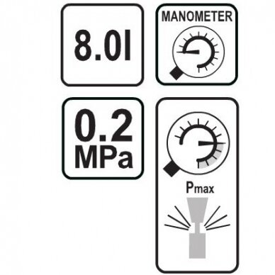 Pressure sprayer with tank 8l and manometer 1