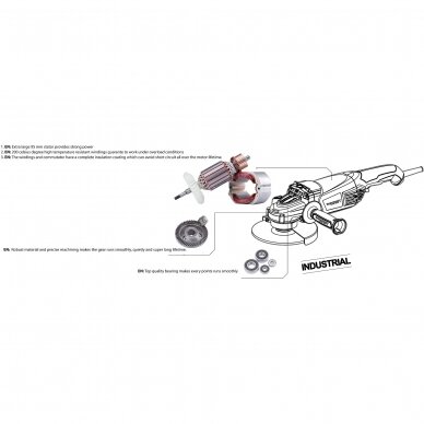 Angle grinder 230mm 2400W 5