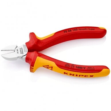 Diagonal cutting pliers industrial insulated 140mm (1000V) KNIPEX 2