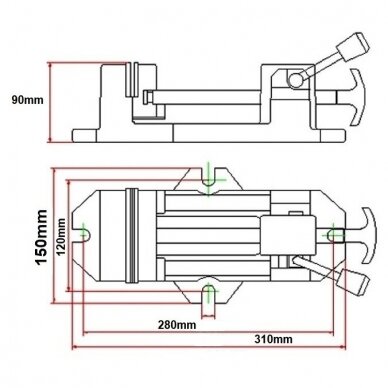 Quick release drill press vice 100mm 5