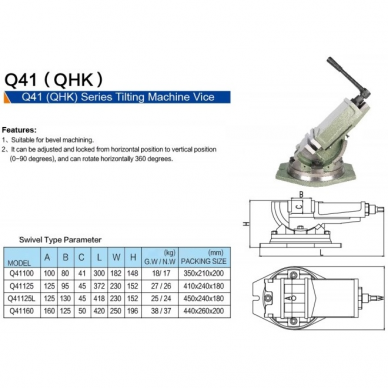 QHK declinable machine vice 3