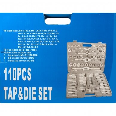 Taps and dies set 110pcs. M2-M18 3