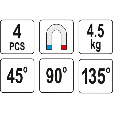 Magnetic welding holder set (4pcs)(45°-90°-135°) 2