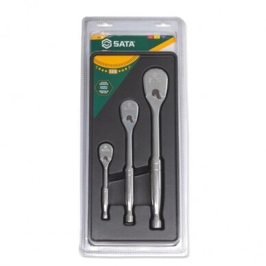 Dr. Quick-release ratchet (oval head, metal handle) set 3pcs, 60 teeth 120XP 7