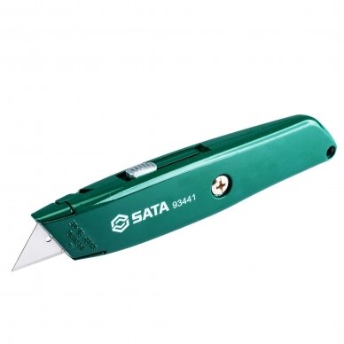 Zinc alloy retractable utility knife 19mm with 5 spare blades