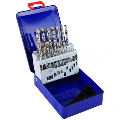 Twist drill set DIN338 19pcs. (1-10mm) Edge ground