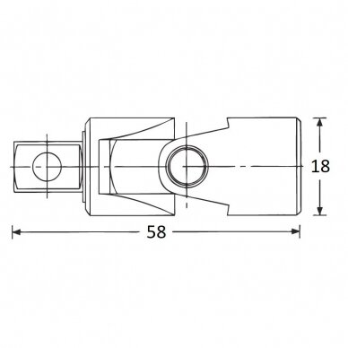 Universalus šarnyras 3/8" 58mm 1