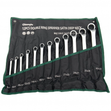 Double ended double deep offset ring spanner set 12pcs (6-32mm)