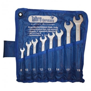 Combination ring and open end spanner offset set 8pcs. (8-19)