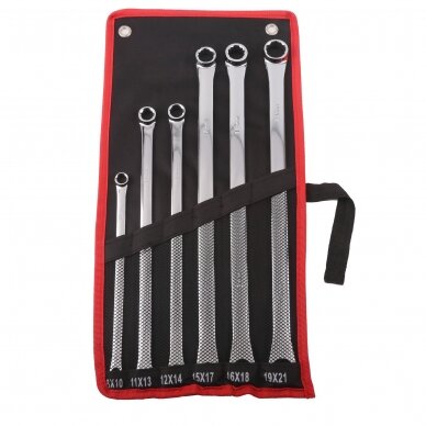 Deep offset double box end wrench set 6pcs (8-21mm)