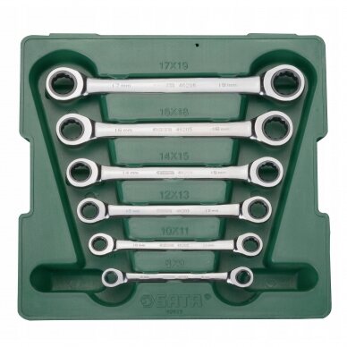 Double box ratcheting wrench set 6pcs.